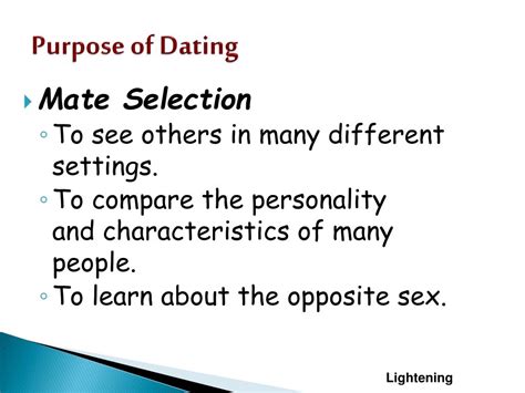 what is purpose of dating